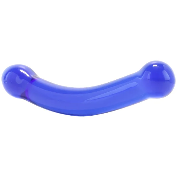 Glas 6 inches Curved Glass G-Spot Dildo Blue