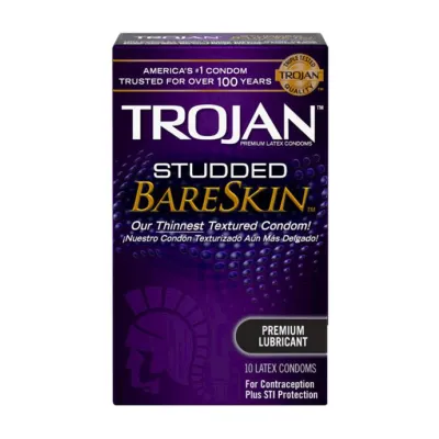 Trojan Studded Bareskin 10pk 10s