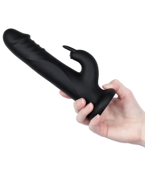 Bondara Black 10 Function Rotating Rabbit Dildo Vibrator – 8 Inch