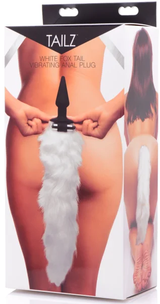 Foxxxy Fanny Vibrating White Tail Anal Plug White
