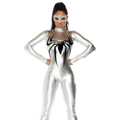 Tangling Temptress Sexy Spider Hero Silver M l