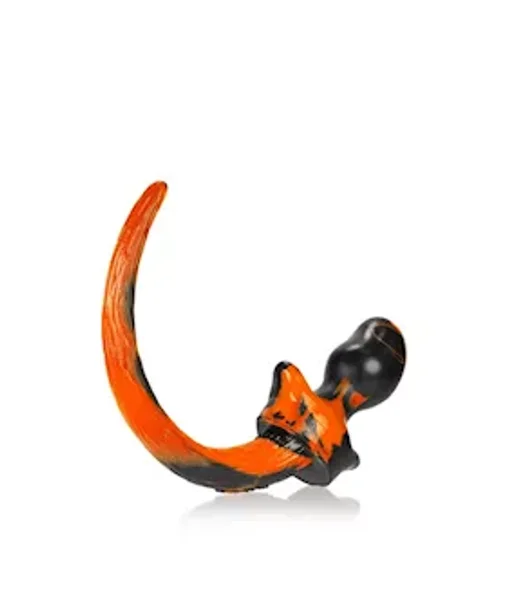Puppy Tail Buttplug - 4.25 Inch  - Orange/black - Medium — image 7 of 8