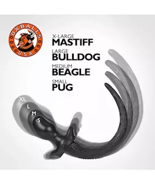 Puppy Tail Buttplug - Bulldog - 4.5 Inch - Black - Large — image 16 of 16