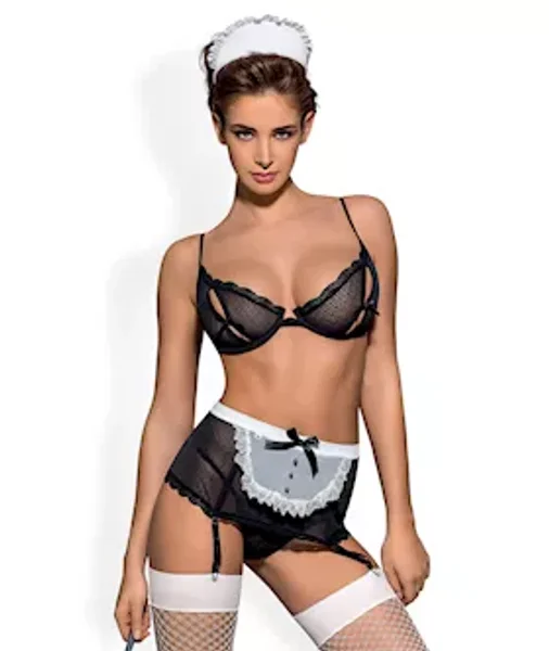 Obsessive Maidme - 5 Piece Set - Black - S/m — image 6 of 8