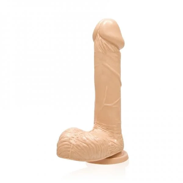 Cock Balls 7 Inches Suction Cup Beige