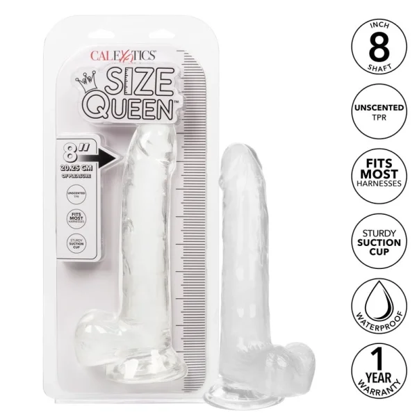 Calexotics Queen 8" Dildo Clear — image 6 of 13