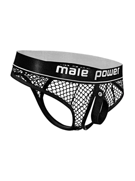 Cock Pit Net Cock Ring Thong - S- M - Black