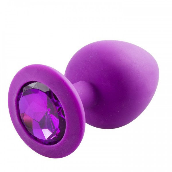Bejewelled Purple Silicone Jewelled Butt Plug – 2.5,3 or 3.5 Inch