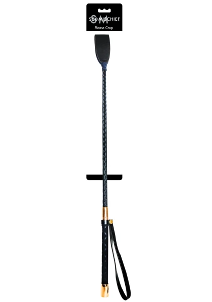 Bound Noir Nubuck Leather Riding Crop