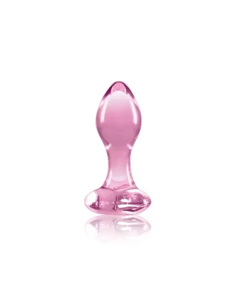 Crystal Heart Butt Plug  - Pink - 3.4 Inch