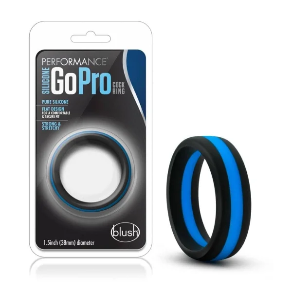 Performance - Silicone Go Pro Cock Ring -  Black-blue-black