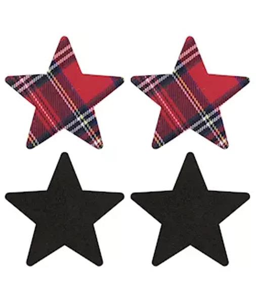 Schoolgirl Star Pasties - Black/red — image 2 of 2