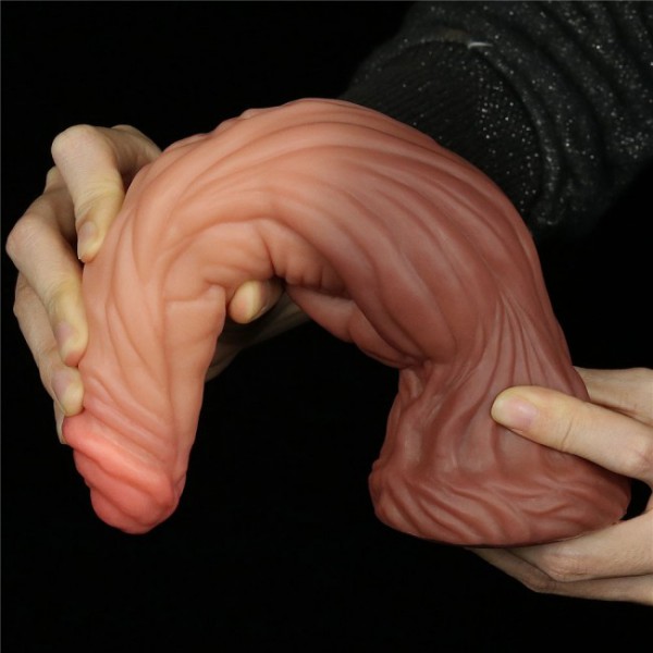 Nature Cock - 9.5 Inch Dual Layer Silicone Dildo with Bulge