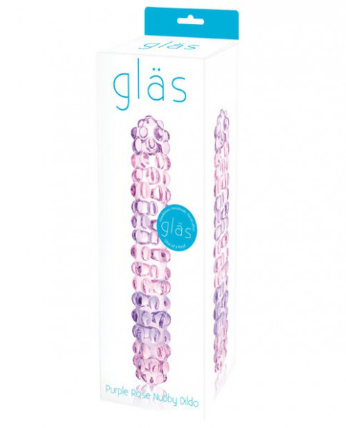 Glas Purple Rose Nubby Glass Dildo by Glas
