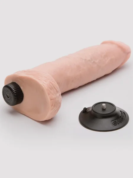 King Cock Ultra Realistic Vibrating Dildo with Balls and Suction Cup 9 Inch
