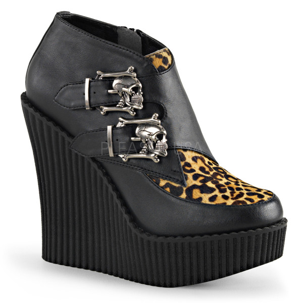 5 1/4 inches Wedge PF Monk Creeper w/Skull Buckles, Side Zip