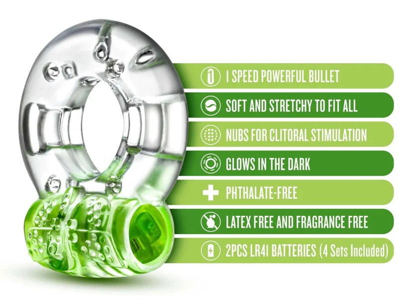 Play With Me - Arouser Vibrating C-ring - Green