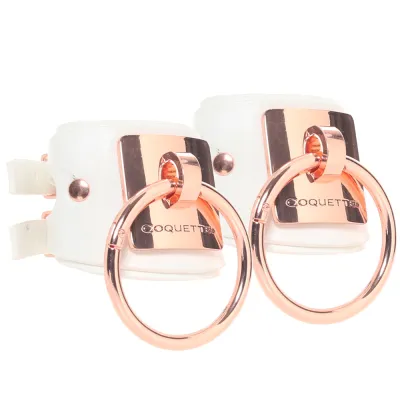 Vegan Leather Handcuffs in White