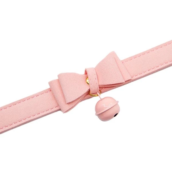Love In Leather Bow Collar with Cat Bell