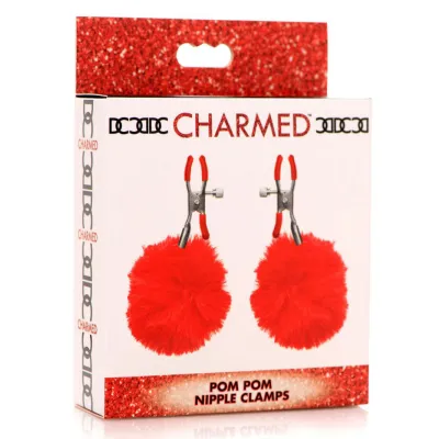 Pom Pom Nipple Clamps Red
