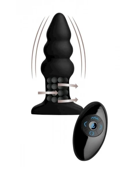 Rimmers Model I Rippled Rimming Plug - Black - 5.5 Inch