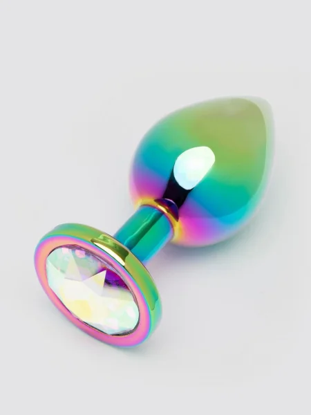 Lovehoney Jeweled Iridescent Metal Medium Butt Plug 3 Inch
