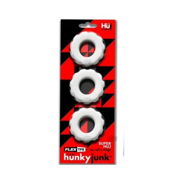 Hunkyjunk Superhuj 3-pack Cockrings White Ice