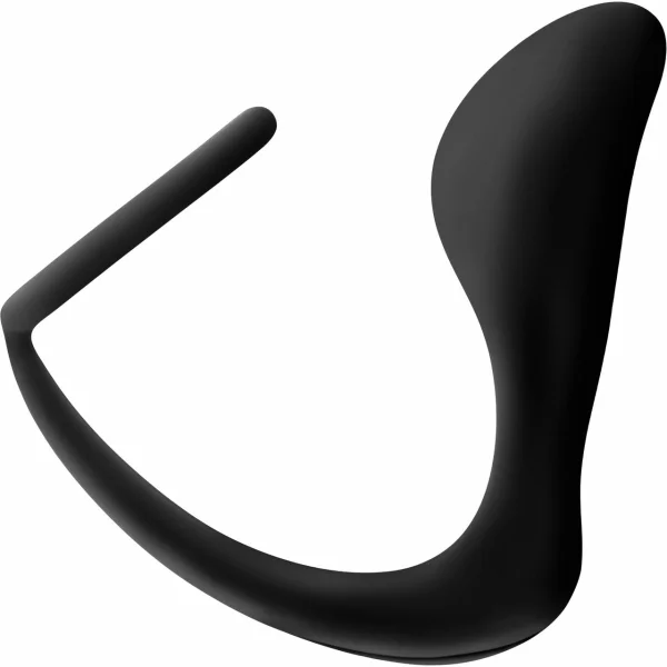 Platinum Cock Ring Plug in Black by Anal Adventures