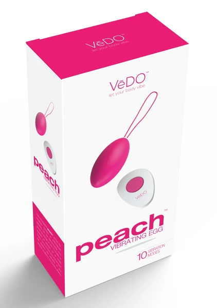 VeDO Peach Remote-Controlled Vibrating Egg - 'Foxy Pink'