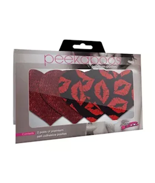 Pure Passion Heart Pasties - Red/black — image 2 of 2