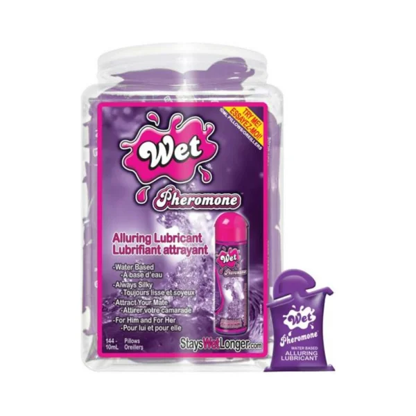 Wet Pheromone Alluring Water Based Lubricant 10 ml Pillow 144 Per Bowl