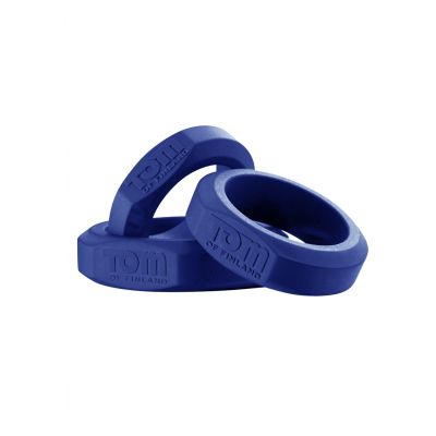3 Piece Silicone Cock Ring Set Blue Cock And Ball Ring