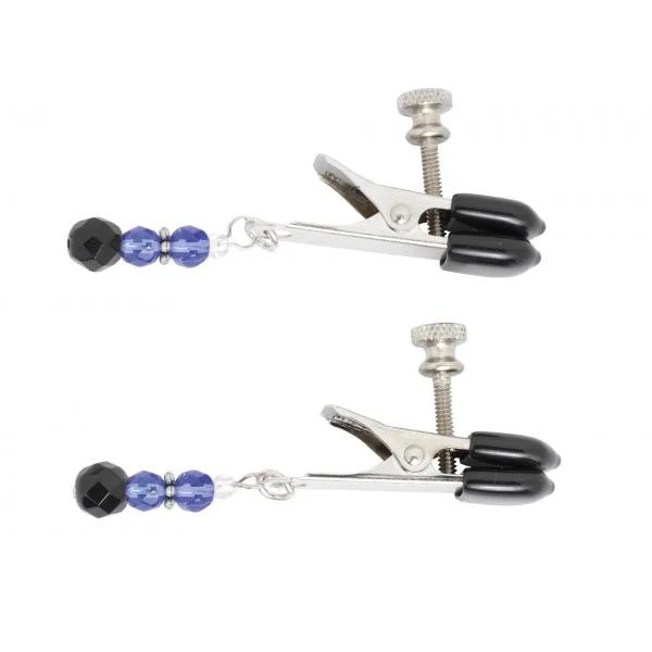 Blue Beaded Clamps With Broad Tip Nipple Clamps Blue