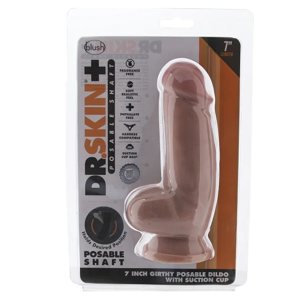 Dr. Skin Plus 7 Inch Girthy Poseable Dildo