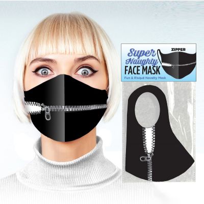 Super Naughty Face Mask Zipper Mouth Novelty Face Mask