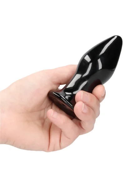 Shots Stretchy - 4.13" Handblown Glass Vibrating Anal Plug - With Suction Cup & Remote Control