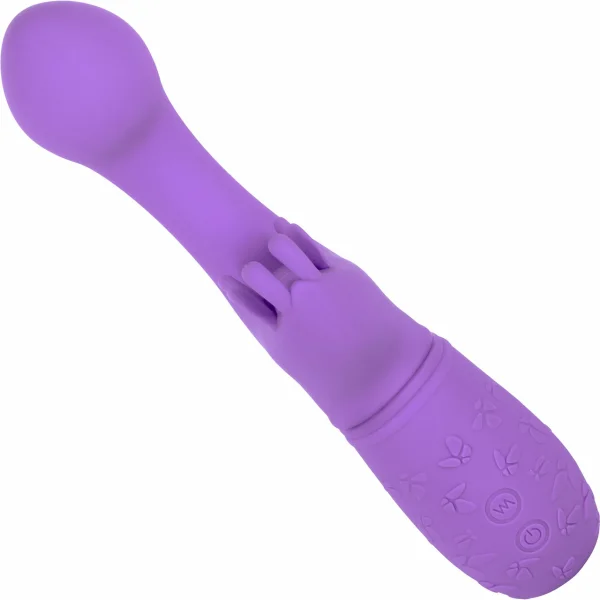 Butterfly Kiss Silicone Rechargeable Waterproof Dual-Stimulation Vibrator By CalExotics - Purple