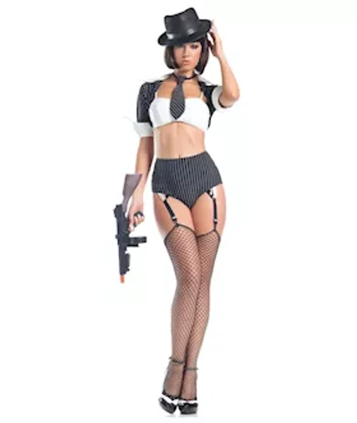 5 Piece  Jazzy Gangster  Costume - M/l - Black / White -  M/l — image 2 of 2