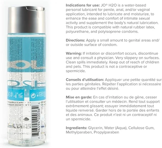 JO H2O Originial Water Based Lubricant 240ml — image 2 of 6