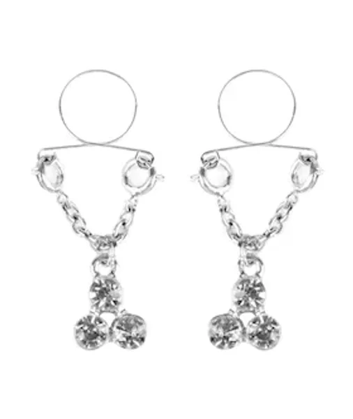 Diamond Cluster Nipple Rings - Silver — image 3 of 3