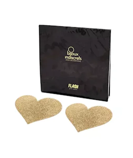 Bijoux Indiscrets - Flash Heart Nipple Covers - Gold — image 5 of 7