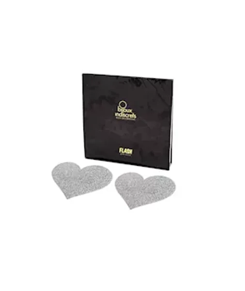 Bijoux Indiscrets - Flash Heart Nipple Covers - Silver — image 2 of 2