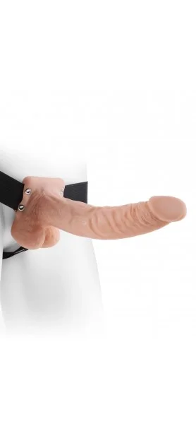 Fetish Fantasy - 9" Hollow Strap-On With Balls - Flesh