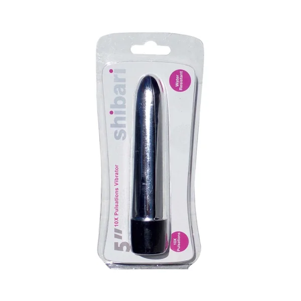 Shibari 10X Pulsations Vibrator 5in Silver