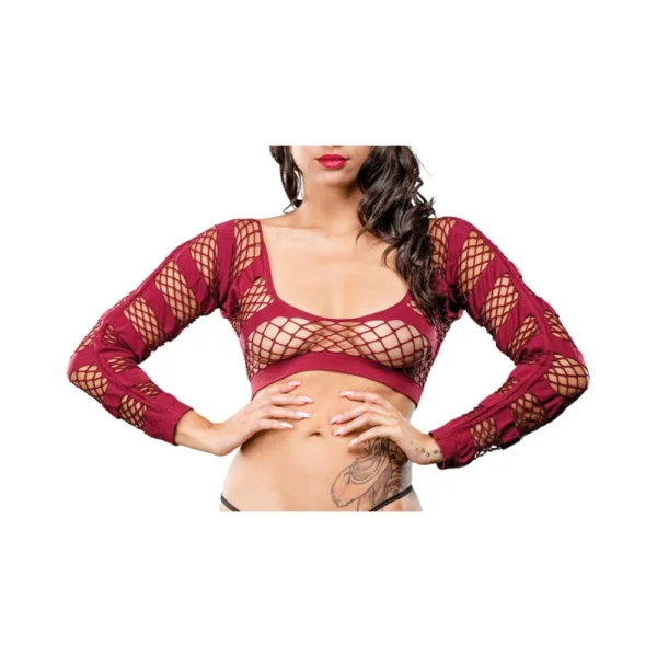 Burgundy Stripes  Crotchless Legging — image 9 of 9