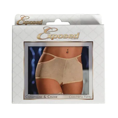 Champagne Caviar Crotchless Pnty Nu Sm
