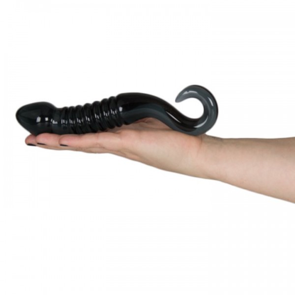 Glacier Glass Smoky Black Ribbed Dildo – 7.5 Inch — image 4 of 4