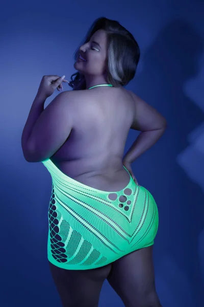 Shock Value Halter Dress - Queen - Neon Green