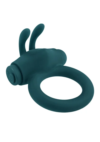 Playboy Pleasure Bunny Buzzer Rechargeable Silicone Vibrating Cock Ring - Evergreen