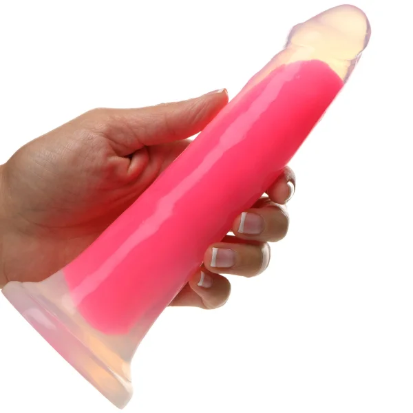 Lollicock Glow In The Dark 8" Silicone Suction Cup Dildo - Pink